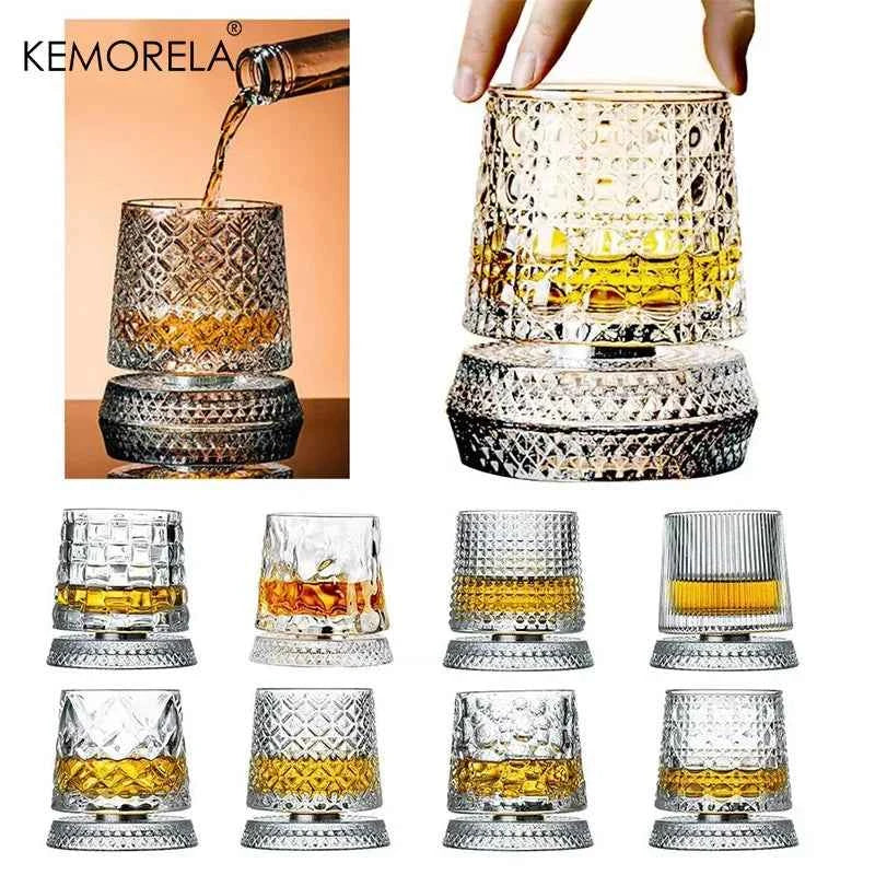 2-Pack Rotating Whiskey Glasses – 360° Crystal Rum & Cocktail Party Gift Set