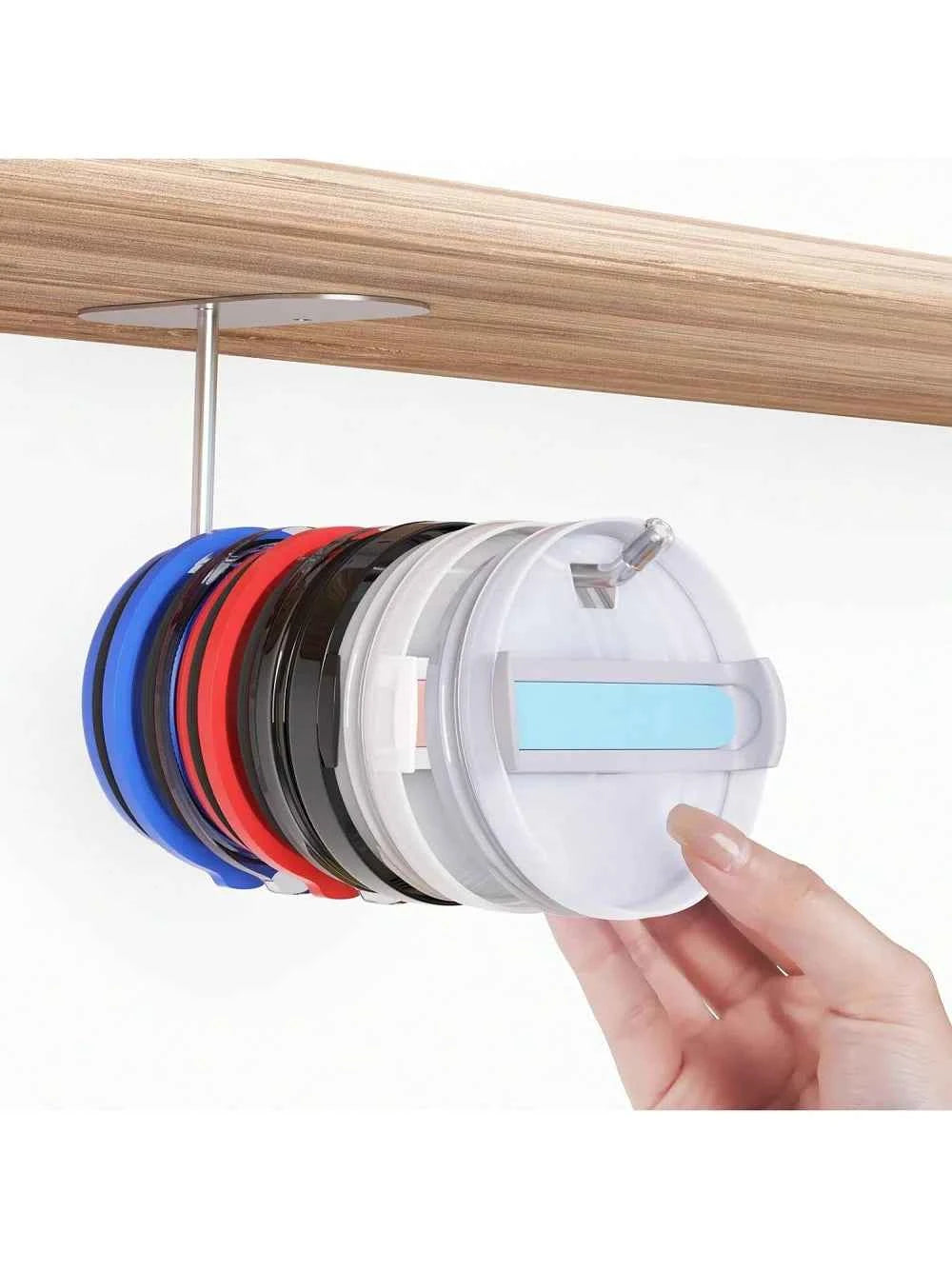 2-Pack Tumbler Lid Organiser – Self-Adhesive Kitchen Hook for Yeti, Stanley & More