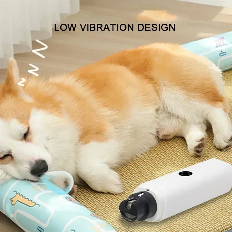 USB Rechargeable Electric Pet Nail Grinder with LED Light – Quiet & Safe