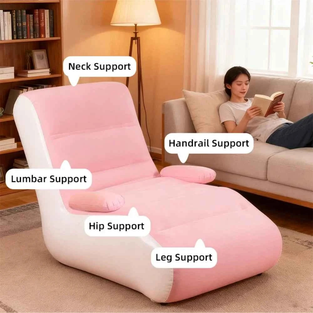 Inflatable Lounger Sofa with Storage Bag – Foldable Compact Seat Cushion for Living Room & Bedroom