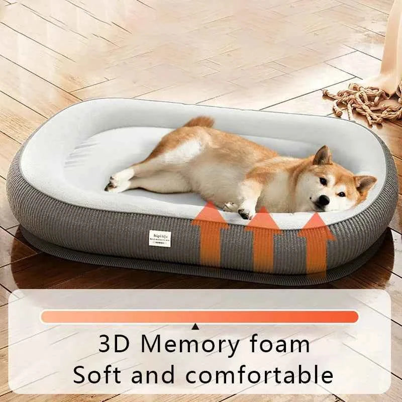 Pet Bed & Blanket Cushion – Soft Dog & Cat Basket for Small to Large Breeds
