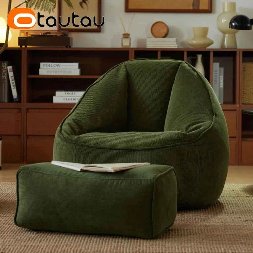 OTAUTAU Corduroy Bean Bag Cover SF324 – Cover Only (No Filler)