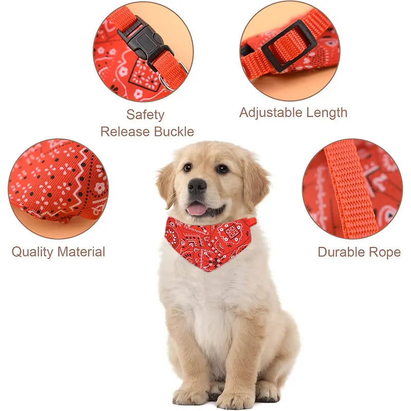 Adjustable Pet Bandana Scarf – Birthday Party Dress-Up Collar for Cats & Dogs (Small to Large) - Dripshop
