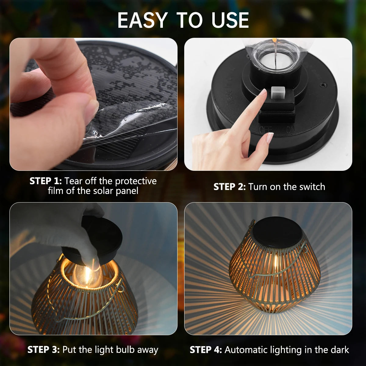 Solar Boho Rattan Lantern – Waterproof Hanging Outdoor Light for Garden, Yard & Patio - Dripshop