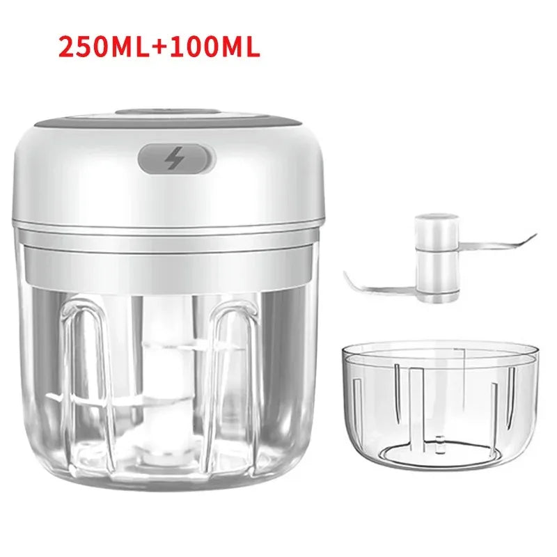 Electric Garlic Chopper – Mini Portable Veggie & Onion Blender (100ml / 250ml)