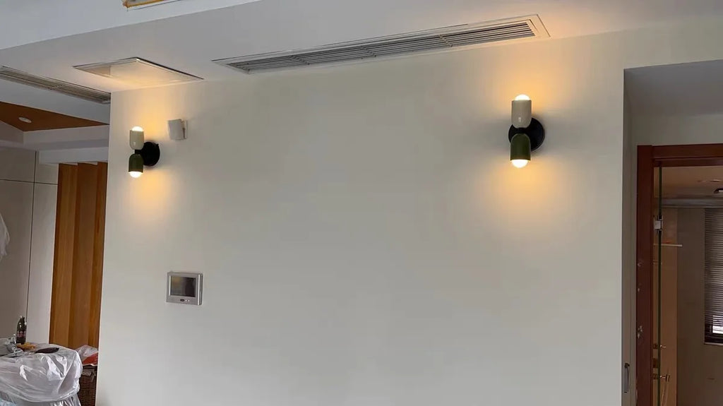 Nordic Modern 2-Head LED Wall Sconce | Colourful Lampshade | Bedroom & Kids Room - Dripshop
