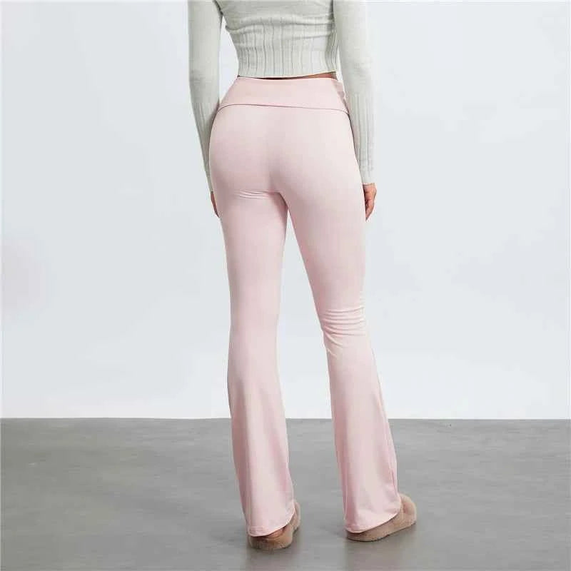 Women's Y2K Low Rise Flare Leggings | Slim Fit Streetwear Flared Pants