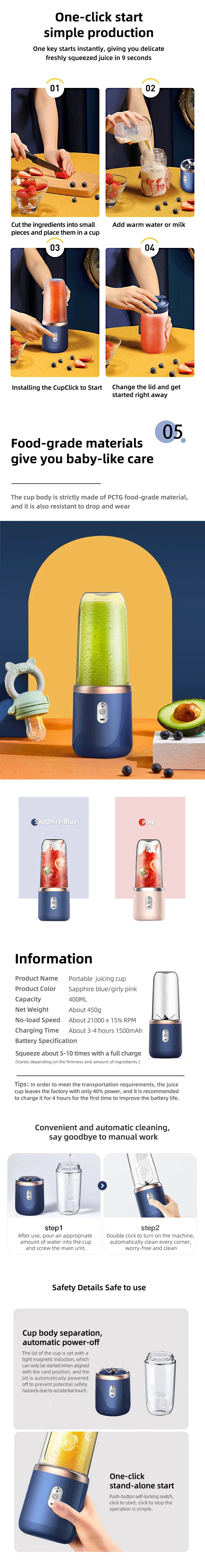 Portable USB Mini Juicer Blender