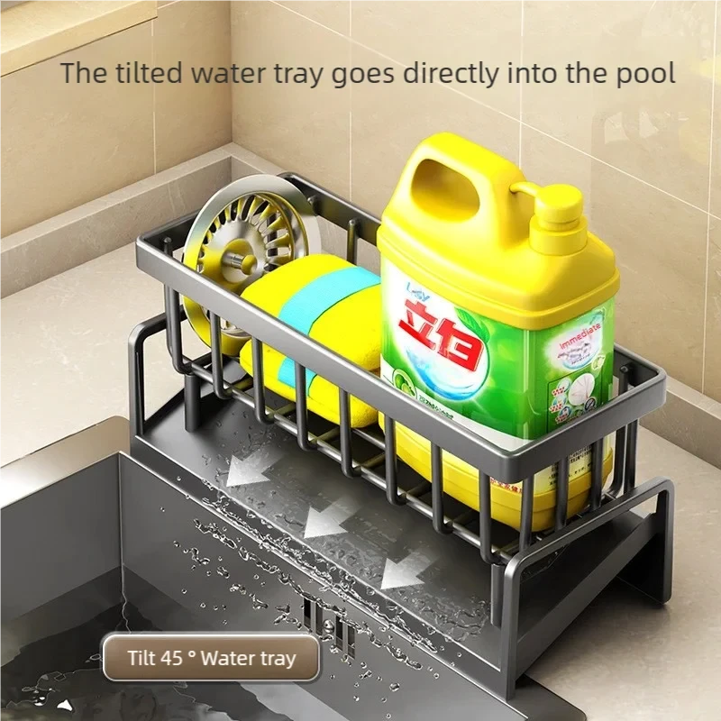 Tap-Mounted Kitchen Spice Shelf – Sink Organiser with Drainage Rack