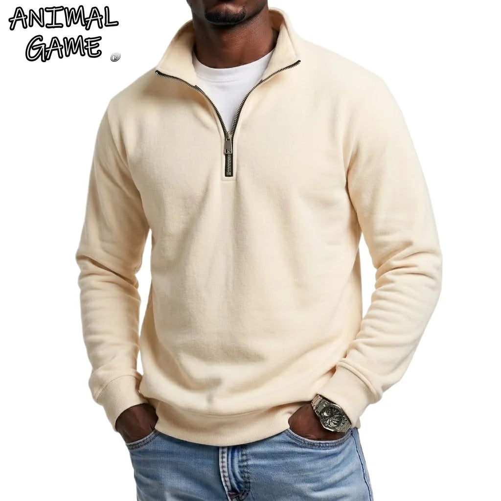 Men's Quarter-Zip Sweatshirt | Stand Collar Gym & Outdoor Pullover - Dripshop