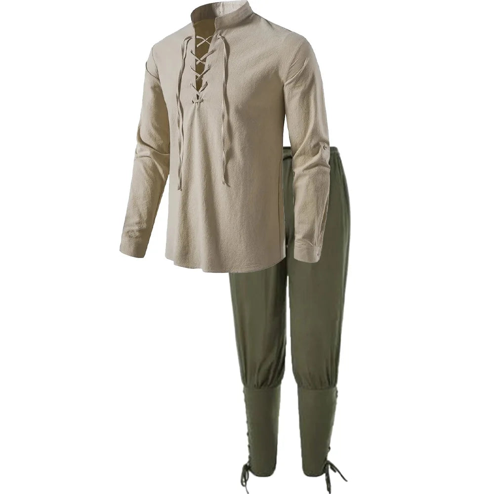 Men's Medieval Knight Costume Set – Shirt & Pants