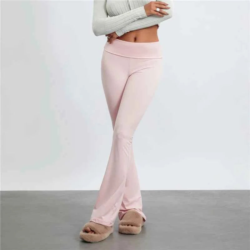 Women's Y2K Low Rise Flare Leggings | Slim Fit Streetwear Flared Pants
