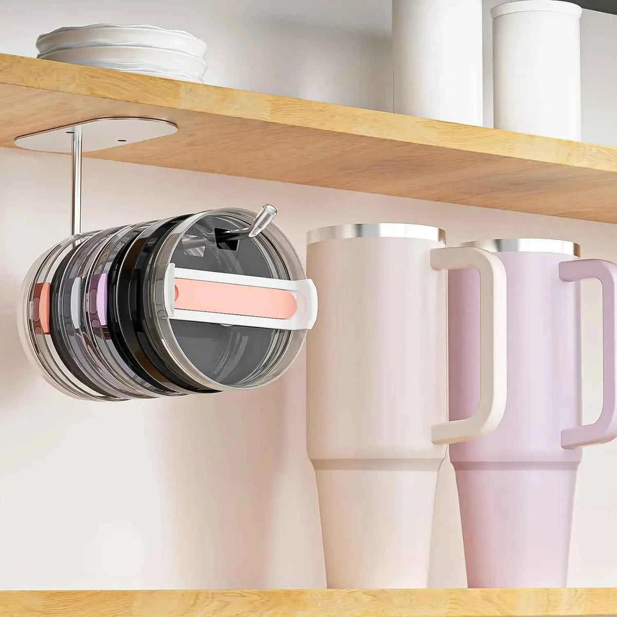 2-Pack Tumbler Lid Organiser – Self-Adhesive Kitchen Hook for Yeti, Stanley & More
