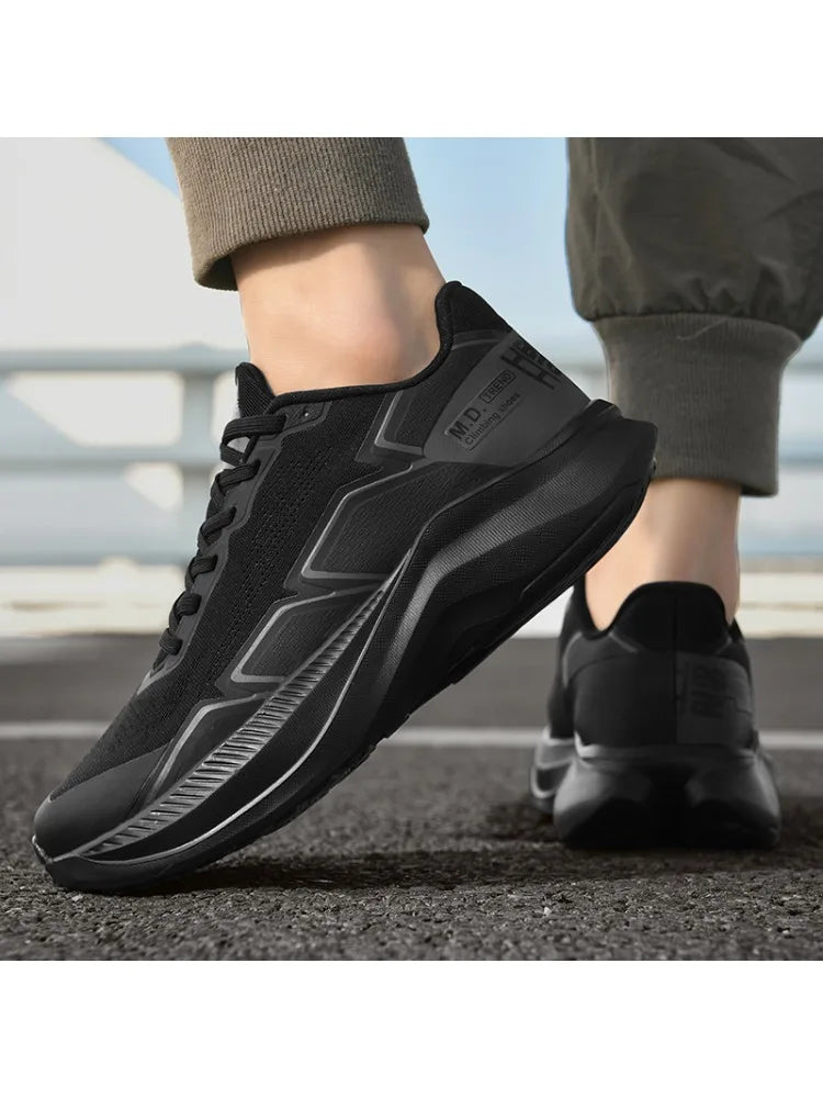 Men's White Running Shoes | Breathable Non-Slip Gym & Marathon Sneakers - Dripshop