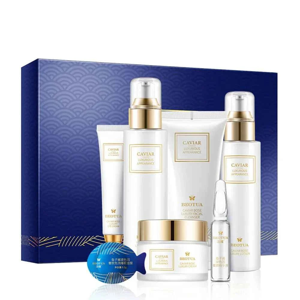 15-Piece Caviar Korean Skin Care Set – Face Serum, Anti-Wrinkle & Whitening Facial Suit