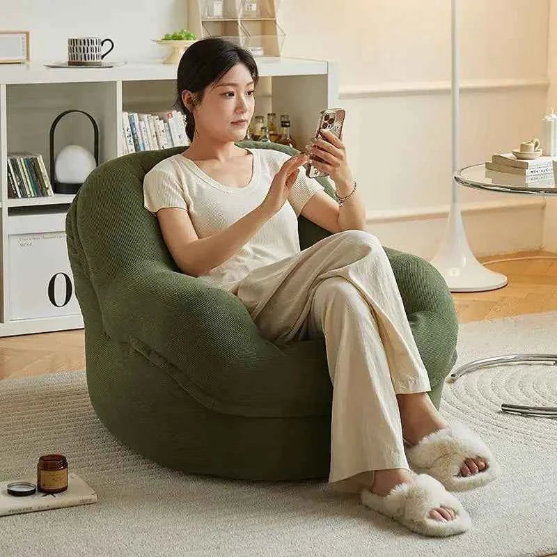 Portable Single Lazy Sofa – Tatami Floor Chaise Lounge for Living Room