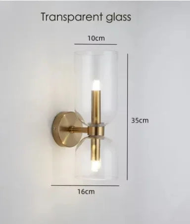 Postmodern Luxury Bedroom Bedside Wall Lamp Glass Shade Modern Minimalist Background Corridor Staircase Art Wall Lighting - Dripshop