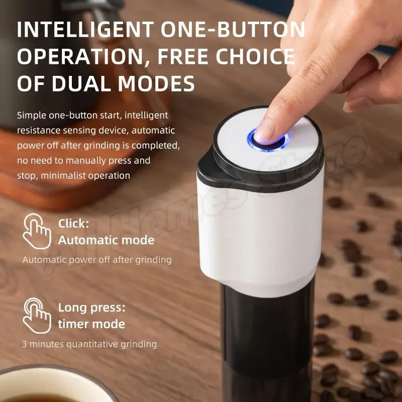 Portable Electric Coffee Grinder – USB Rechargeable Ceramic Conical Burr