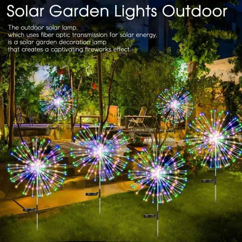 420 LED Solar Firework Garden Lamp – DIY Outdoor Colourful Night Light