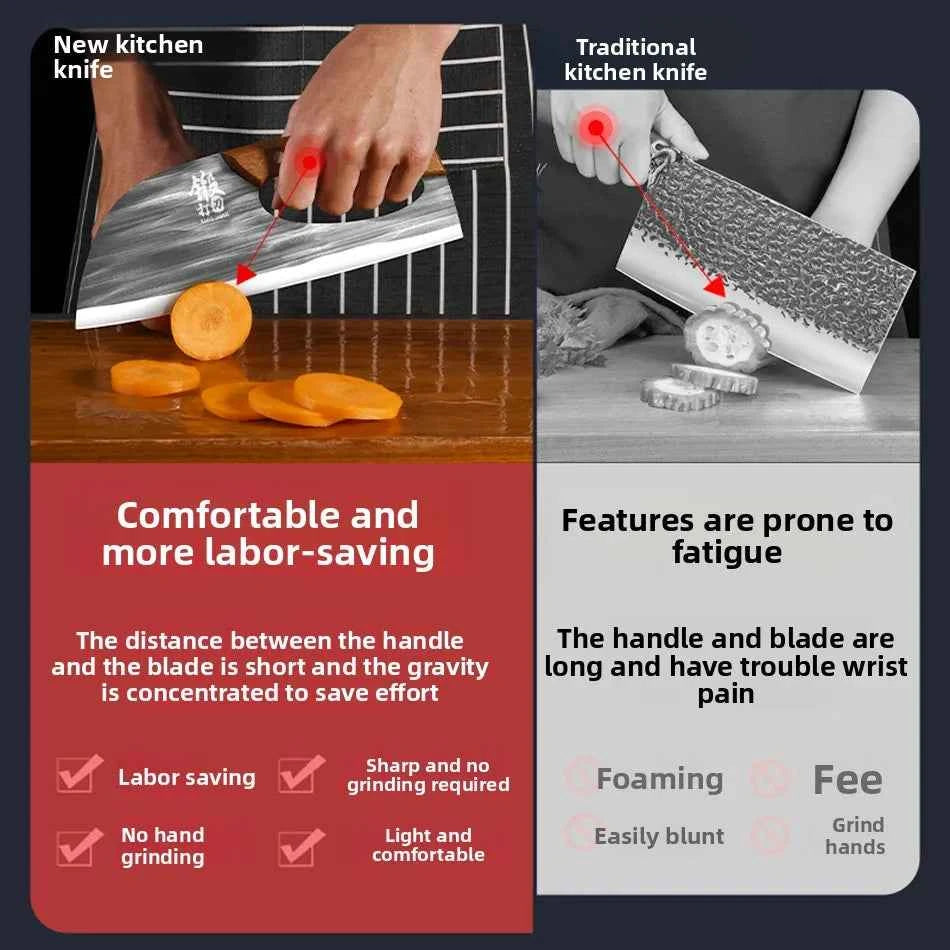 Stainless Steel Forged Kitchen Knife – Effort-Saving Meat Cleaver & Vegetable Knife