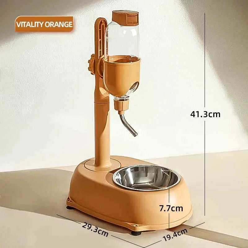 HOOPET Automatic Pet Water & Food Dispenser – Anti-Tip Dog Bowl with Hanging Kettle