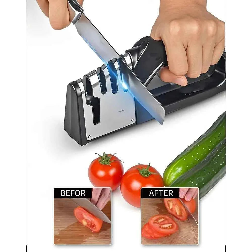 4-in-1 Kitchen Knife Sharpener – Portable Multi-Function Sharpening Set