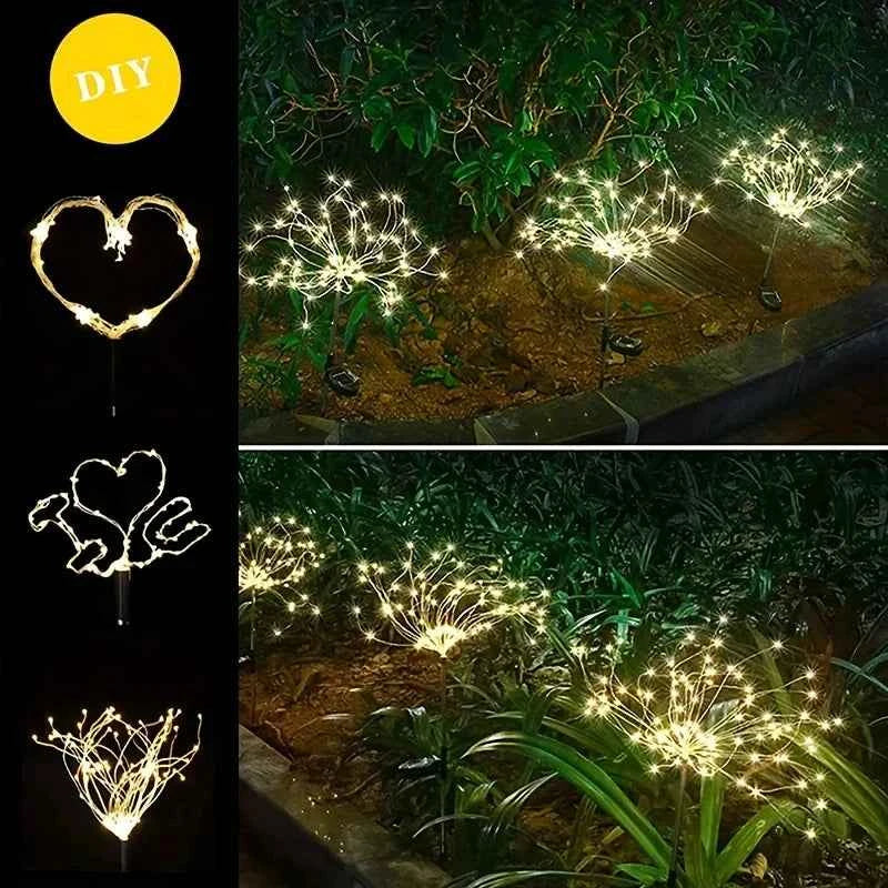 Solar Firework Garden Lights – Waterproof Outdoor LED Fairy String Lights (1/2/4 Pack)