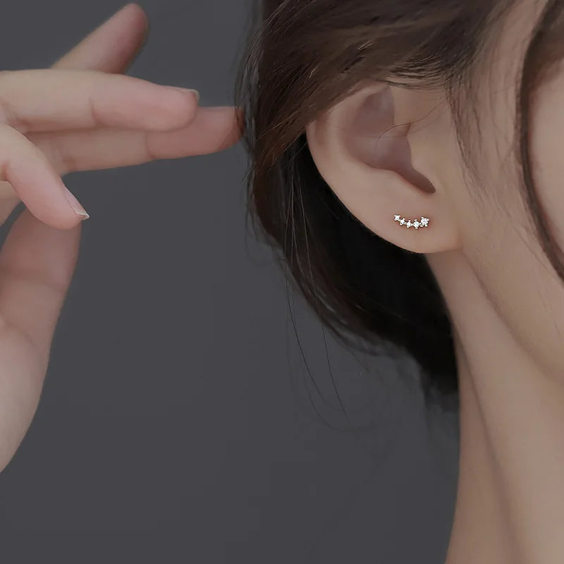 Meteor Rhinestone Stud Earrings – Gold & Silver Crystal Studs for Women - Dripshop