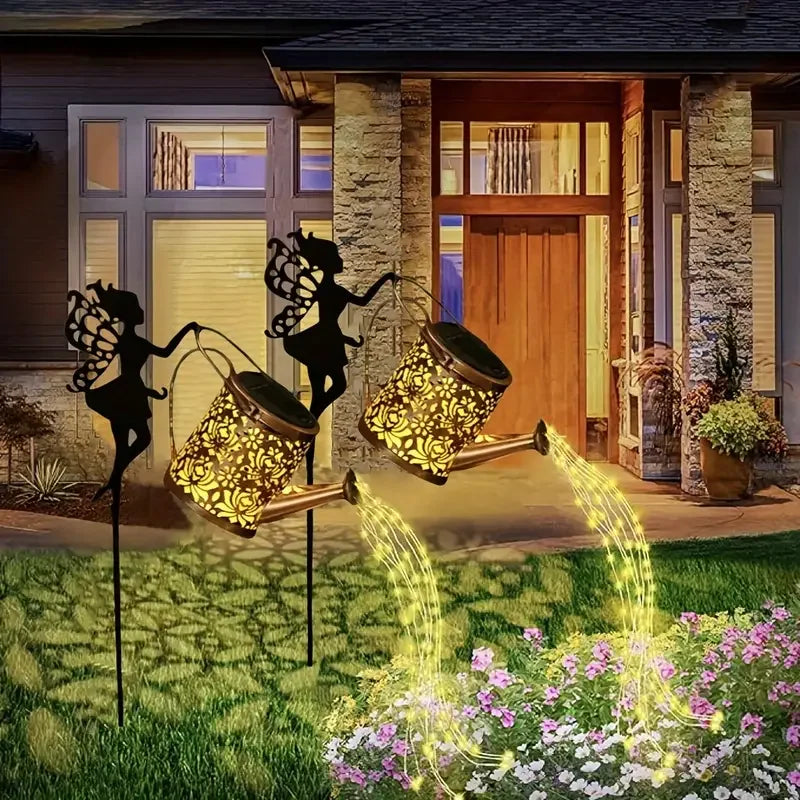 Solar Fairy Watering Can Light – Vintage Metal Hanging Kettle Garden Decor Outdoor Light - Dripshop