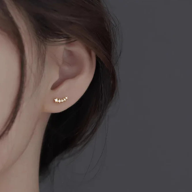 Meteor Rhinestone Stud Earrings – Gold & Silver Crystal Studs for Women - Dripshop