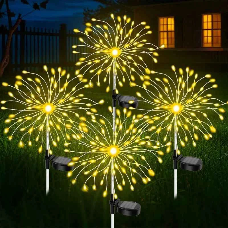 Solar Fireworks Copper Wire LED Garden Lights – Outdoor Lawn & Courtyard Decor (1/4/8 Pack)
