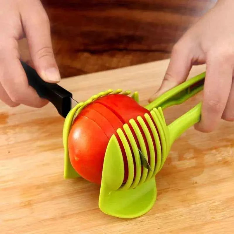 Stainless Steel Handheld Fruit Slicer – Lemon, Orange, Tomato & Onion Cutter