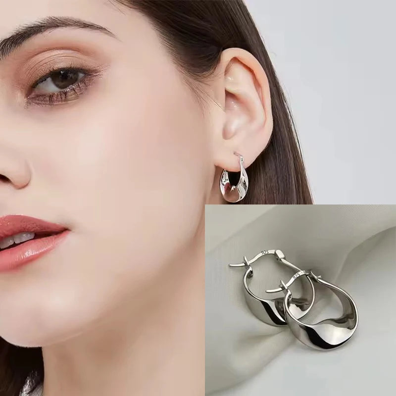 925 Sterling Silver Geometric Stud Earrings | Minimalist Jewellery Gift for Women - Dripshop