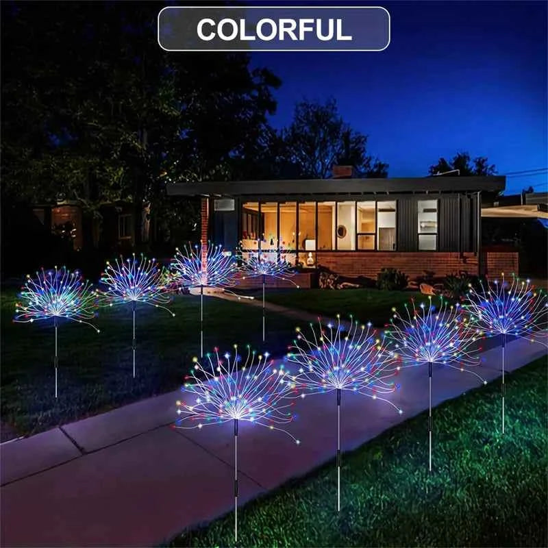 Solar Firework Garden Lights – Waterproof Outdoor LED Fairy String Lights (1/2/4 Pack)