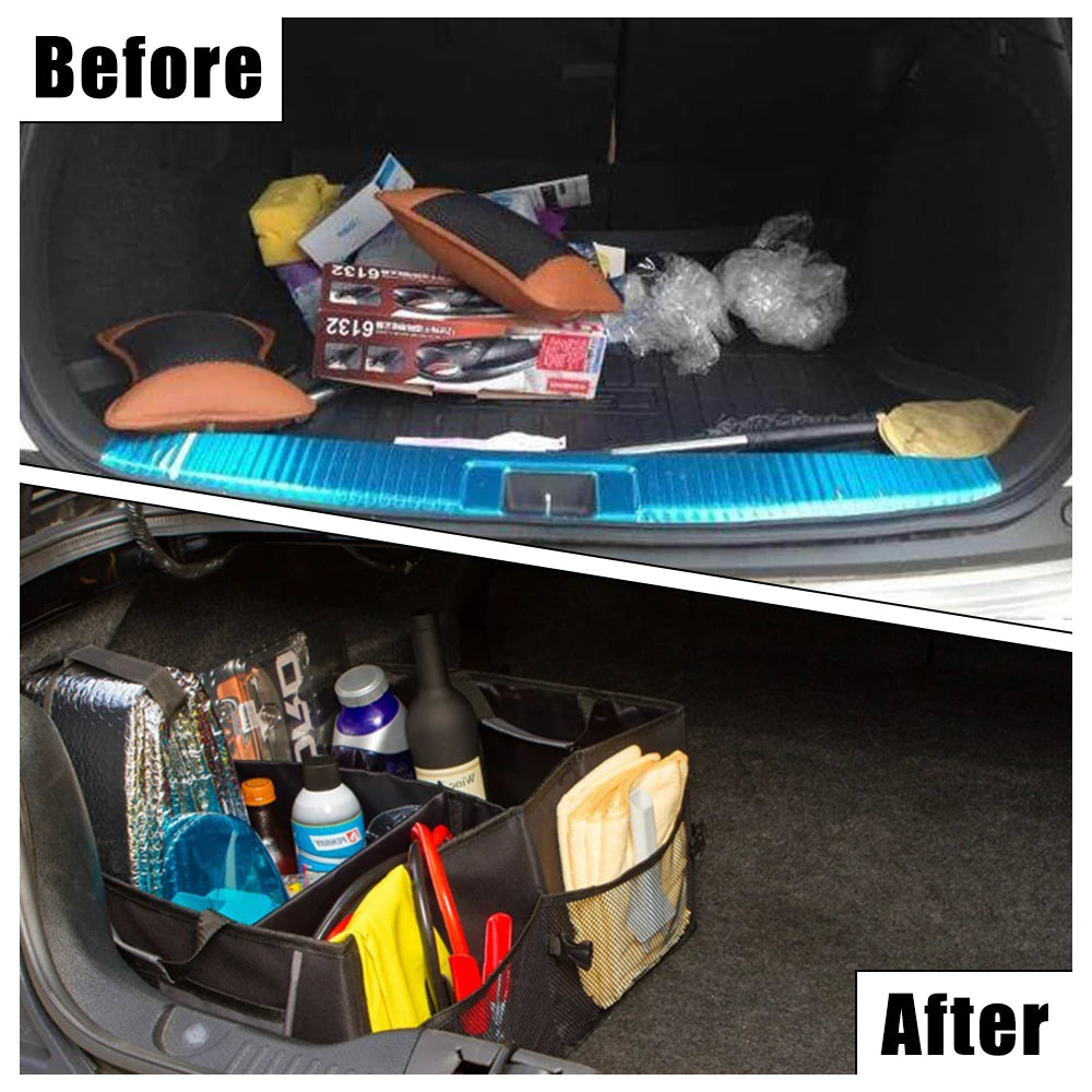 Collapsible Car Boot Organiser – Oxford Fabric Trunk Storage Box - Dripshop