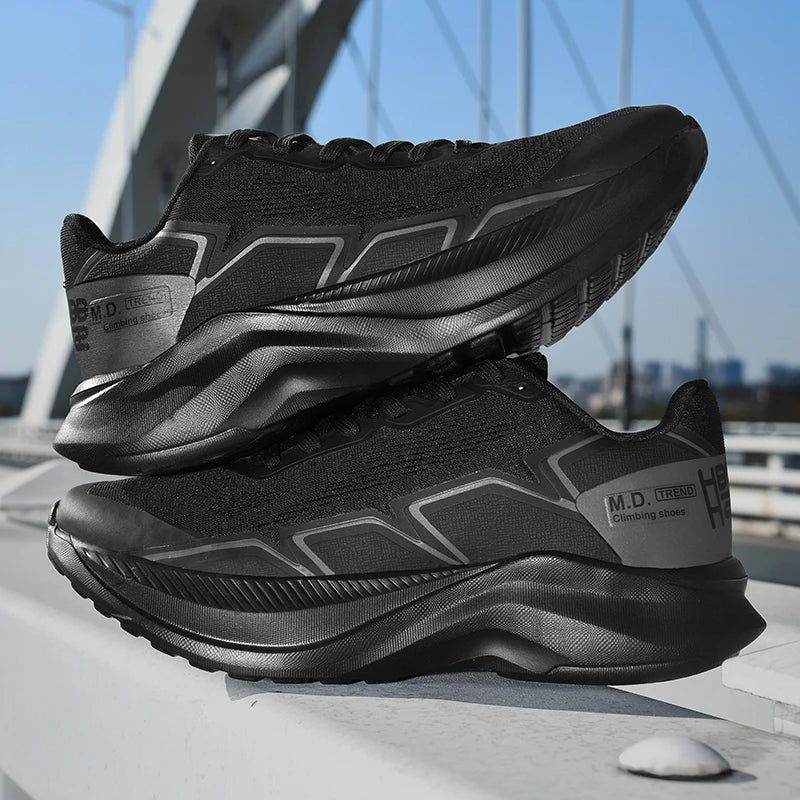 Men's White Running Shoes | Breathable Non-Slip Gym & Marathon Sneakers - Dripshop