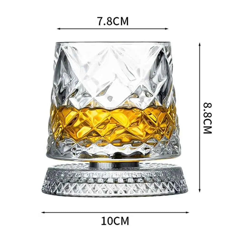 2-Pack Rotating Whiskey Glasses – 360° Crystal Rum & Cocktail Party Gift Set