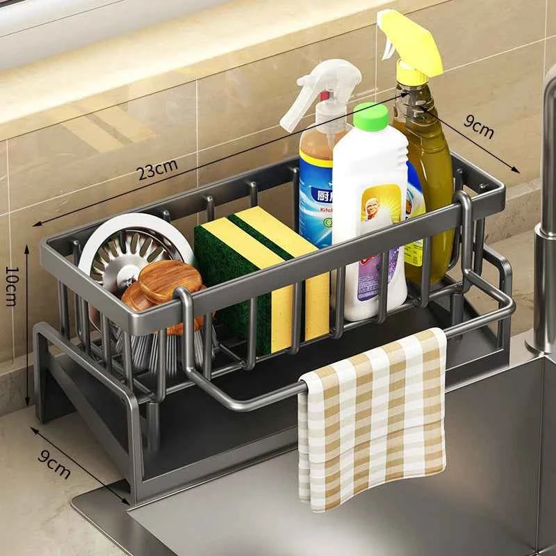 Tap-Mounted Kitchen Spice Shelf – Sink Organiser with Drainage Rack