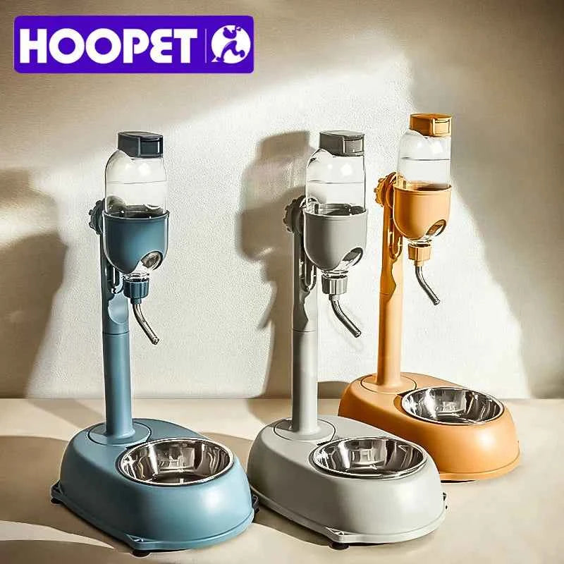 HOOPET Automatic Pet Water & Food Dispenser – Anti-Tip Dog Bowl with Hanging Kettle