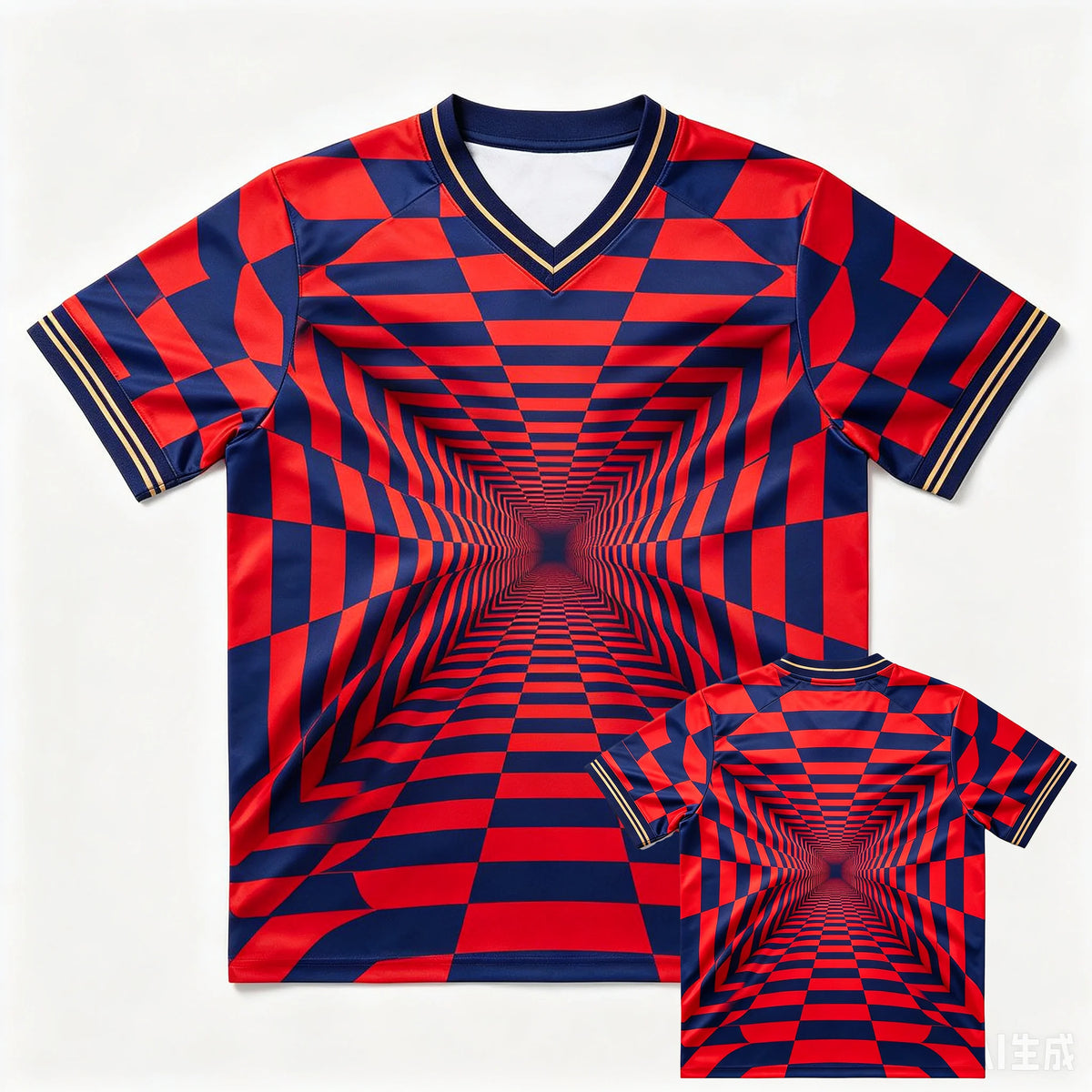 3D Optical Illusion Soccer Jersey | Tunnel Print Sports Tee - Dripshop