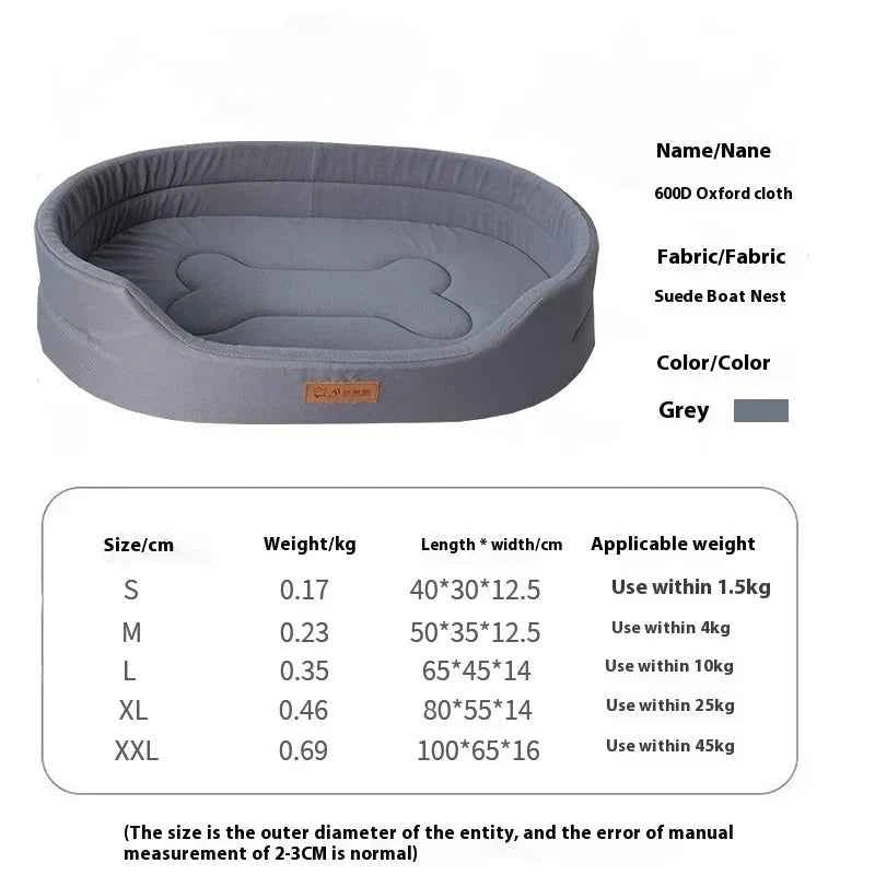 Square Waterproof Dog Sofa Bed – Large Pet Bed with Washable Inner Pad