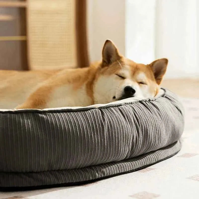 Pet Bed & Blanket Cushion – Soft Dog & Cat Basket for Small to Large Breeds