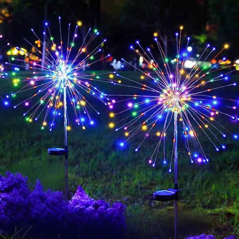 420 LED Solar Firework Garden Lamp – DIY Outdoor Colourful Night Light