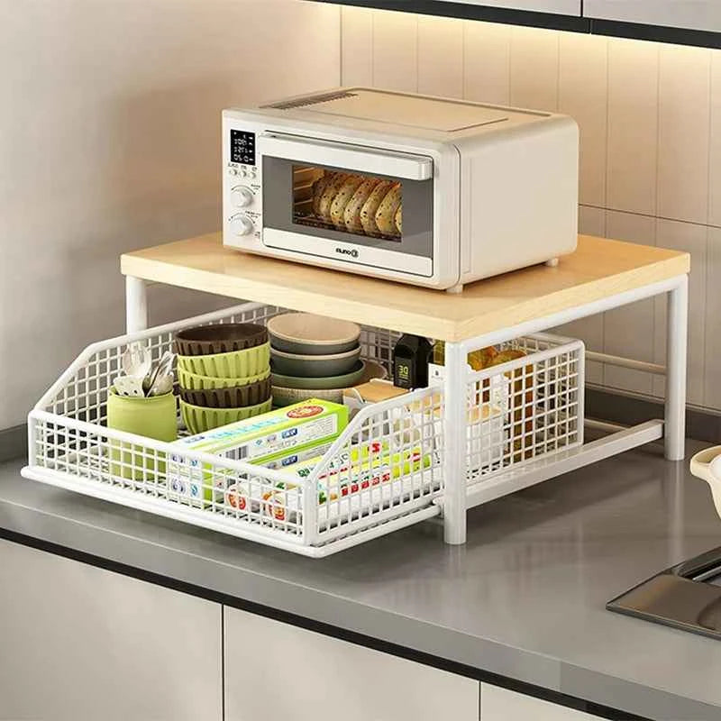 Multi-Use Kitchen Countertop Organiser – Spacious Shelf for Microwave, Coffee Machine & More