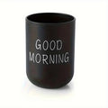 Slogan Graphic Bathroom Tumbler – Plastic Mouthwash & Toothbrush Cup for Couples