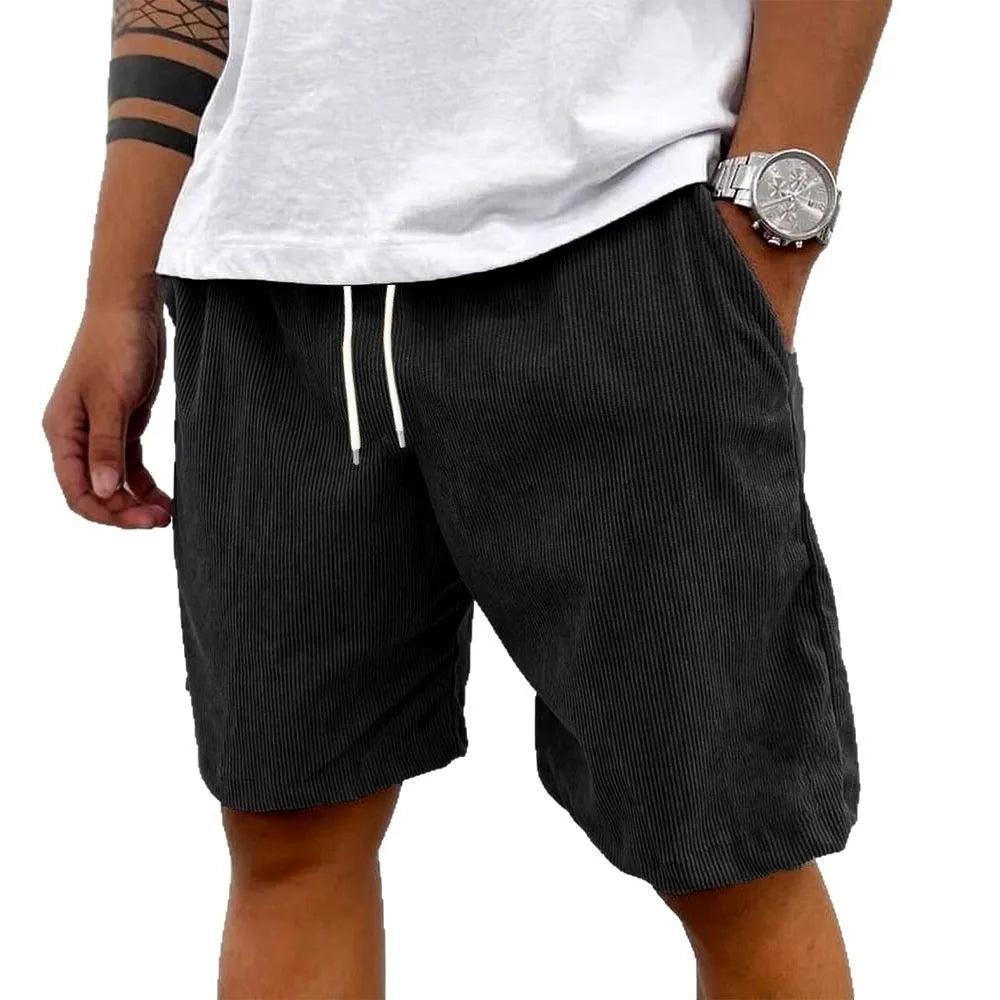 Men's Casual Shorts – Loose Drawstring Corduroy Beach & Sports Pants - Dripshop