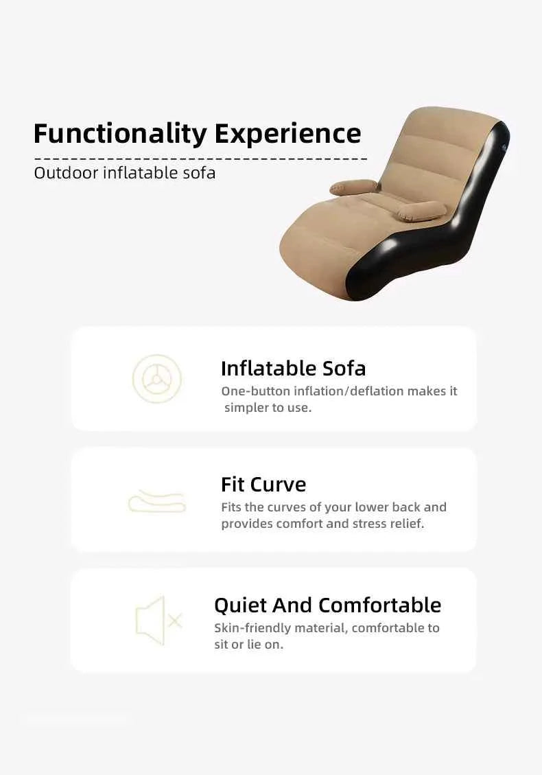 Inflatable Lounger Sofa with Storage Bag – Foldable Compact Seat Cushion for Living Room & Bedroom
