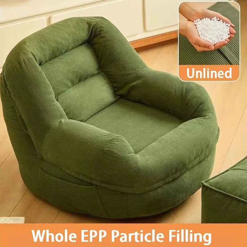 Portable Single Lazy Sofa – Tatami Floor Chaise Lounge for Living Room