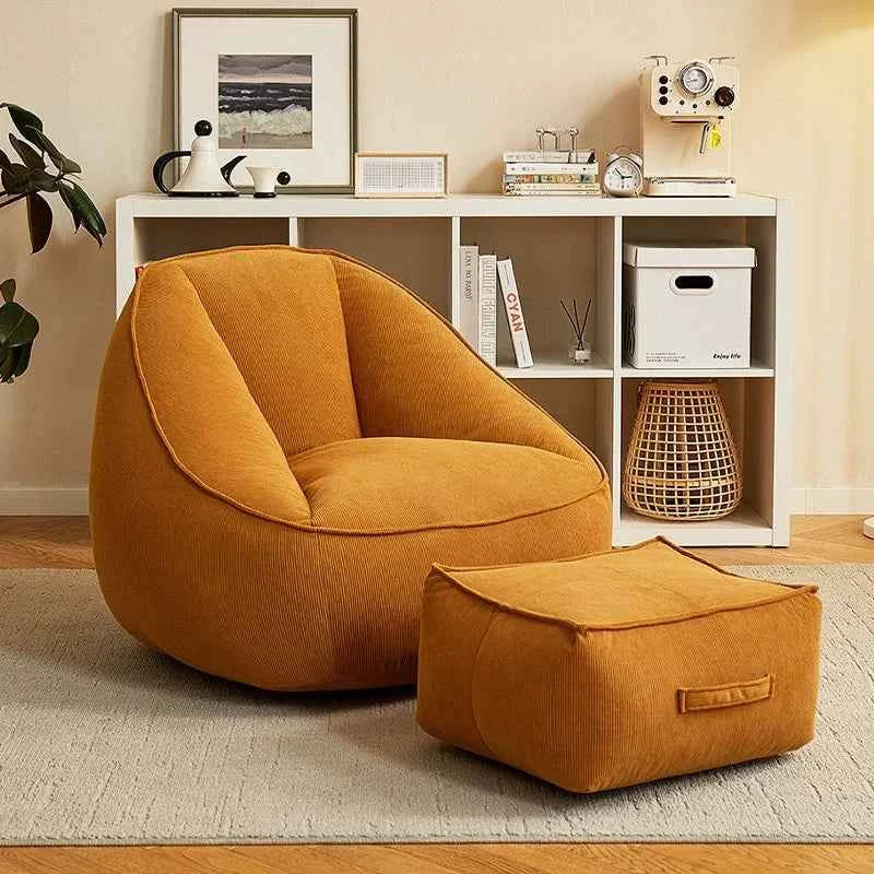 Corduroy Bean Bag Lazy Sofa – Single Bed Tatami Floor Seat for Bedroom & Balcony