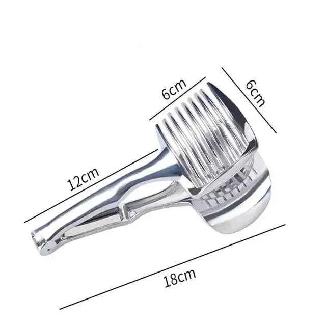 Stainless Steel Handheld Fruit Slicer – Lemon, Orange, Tomato & Onion Cutter